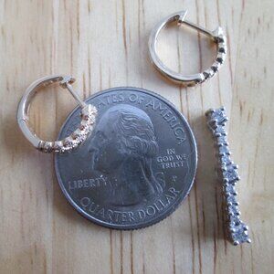 10k Solid Gold Diamond Pendant and Hoop earrings 2.6 grams